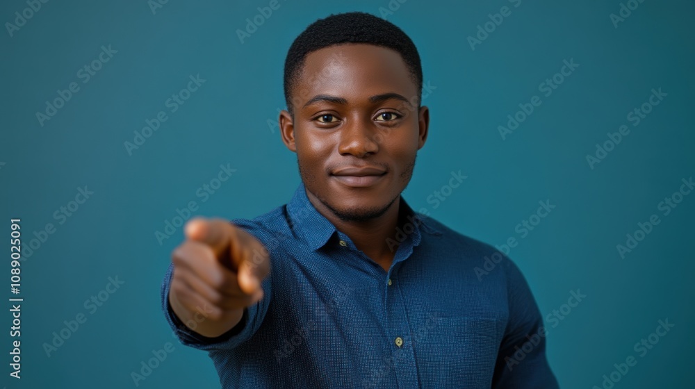 Confident young man pointing directly at the camera Confident young man pointing directly at the camera