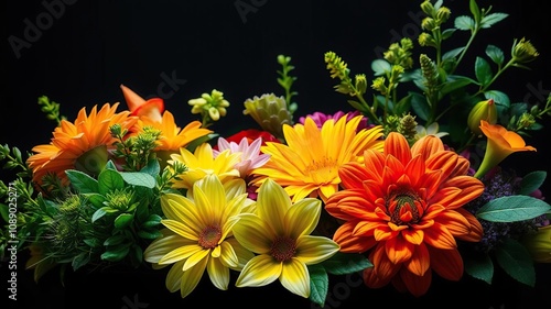 Wallpaper Mural A stunning arrangement of bright colors and greenery, festive atmosphere, trendy centerpiece Torontodigital.ca