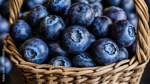 Wallpaper Mural Freshly picked blueberries in a wicker basket, rich in brain-boosting nutrients, farm-to-table freshness Torontodigital.ca