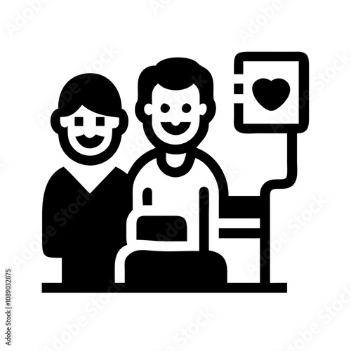 Medical Equipment Dialysis: Elderly Patient Smiling with Compassionate Care