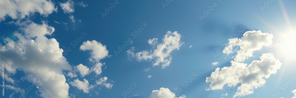Sunny skies and fluffy clouds drift lazily overhead this afternoon Sunny skies and fluffy clouds drift lazily overhead this afternoon