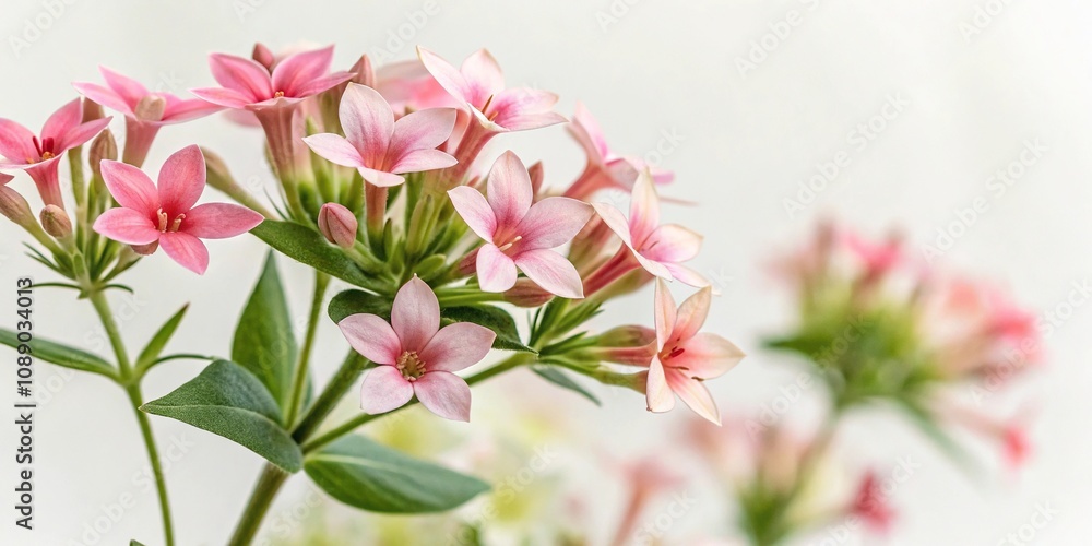Obraz premium Delicate Bouvardia flowers in a watercolor style, small flowers, watercolor flowers, watercolor art