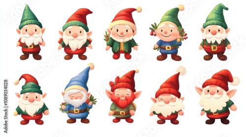 Collection of cute gnome character.