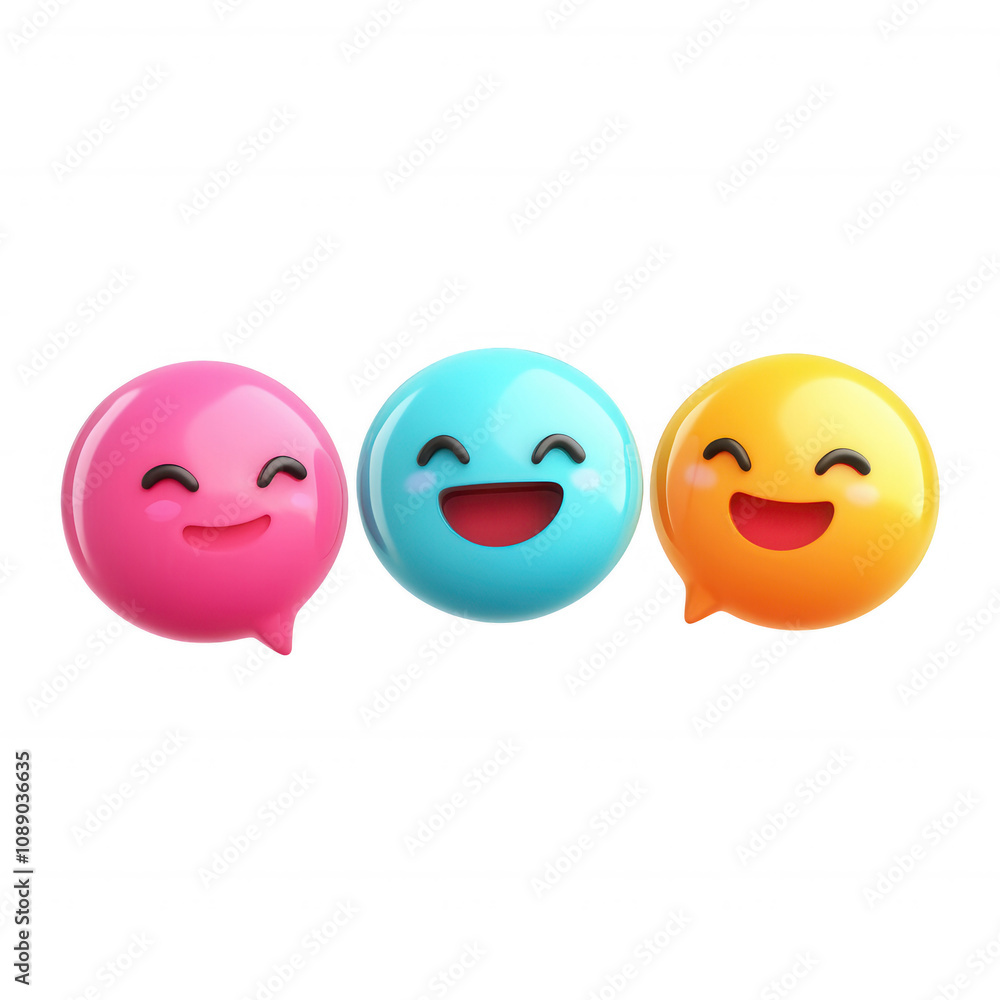 Colorful emoji expressions representing joy, happiness, and positivity., isolated on a transparent background. Colorful emoji expressions representing joy, happiness, and positivity., isolated on a transparent background.