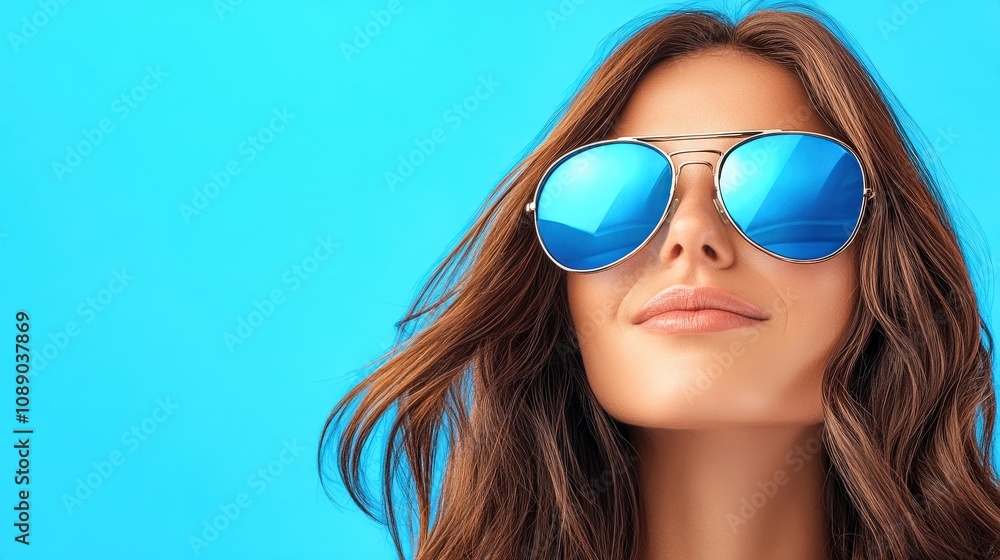 A confident woman poses in stylish sunglasses, showcasing a vibrant, carefree attitude against a bright background. A confident woman poses in stylish sunglasses, showcasing a vibrant, carefree attitude against a bright background.