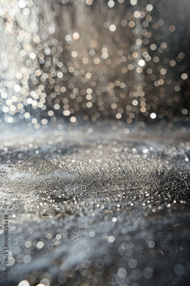 Abstract silver bokeh background with defocused glittering lights, perfect for festive, holiday. White glitter with shallow depth of field. Abstract silver bokeh background with defocused glittering lights, perfect for festive, holiday. White glitter with shallow depth of field.