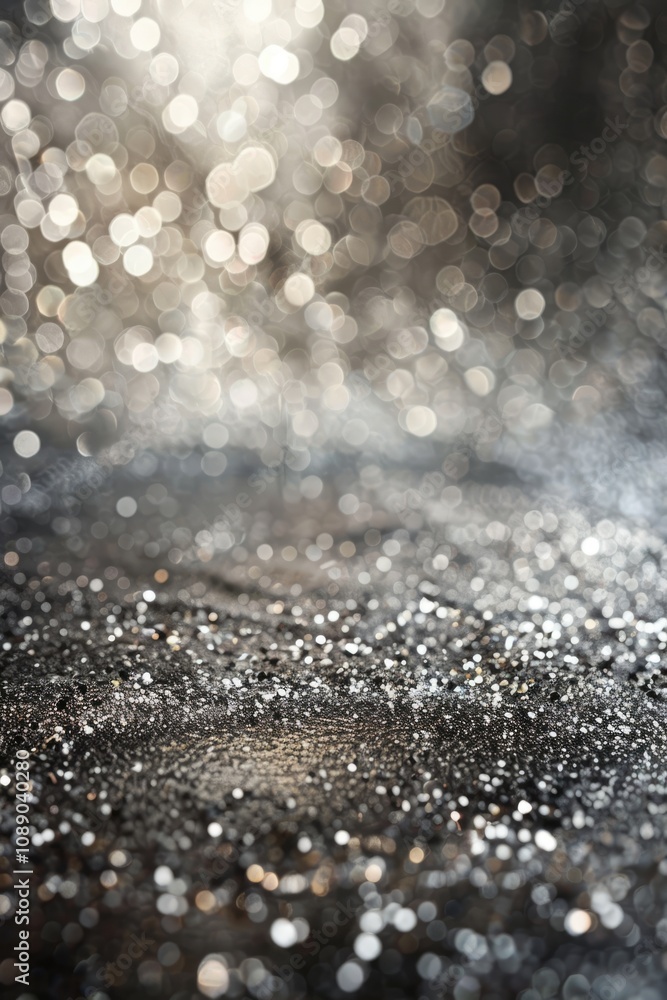Abstract silver bokeh background with defocused glittering lights, perfect for festive, holiday. White glitter with shallow depth of field. Abstract silver bokeh background with defocused glittering lights, perfect for festive, holiday. White glitter with shallow depth of field.