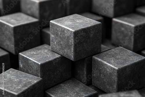 A stack of black cubes with a grayish tint