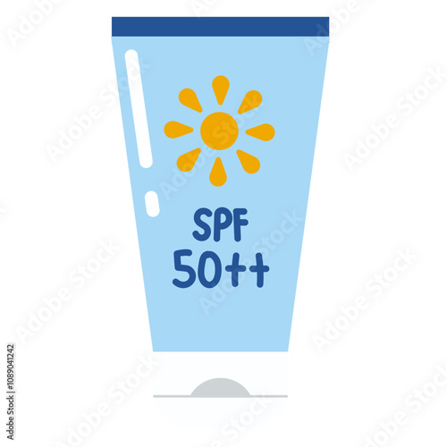 Sunscreen Cream Tube Icon Isolated on White Background