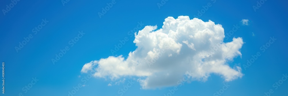 A fluffy cumulus cloud floats in a vibrant blue sky A fluffy cumulus cloud floats in a vibrant blue sky