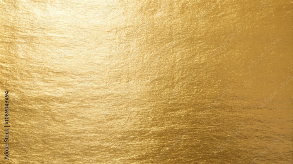 Naklejka premium Metallic gold foil background with soft focus light, ambient, serene