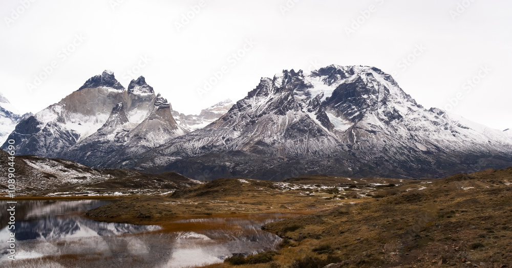 Mountain landscape environment, Torres del Paine National Park, Patagonia, Chile. Mountain landscape environment, Torres del Paine National Park, Patagonia, Chile.