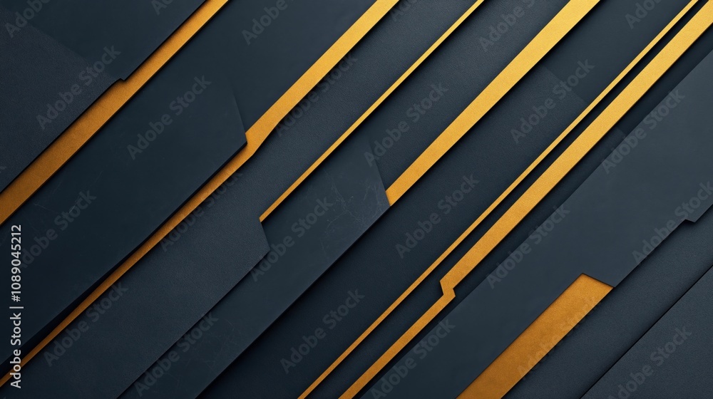 Abstract geometric background with overlapping dark blue and gold layered shapes with a modern design. Abstract geometric background with overlapping dark blue and gold layered shapes with a modern design.