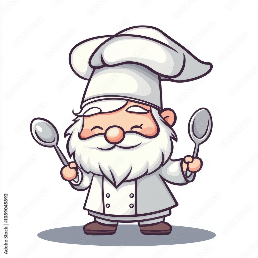 Naklejka premium Cute gnome chef