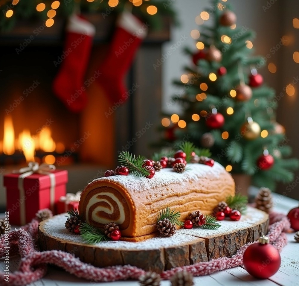 The Spirit of Christmas in a Cake , Buche de Noel (Yule Log Cake)
The Spirit of Christmas in a Cake , Buche de Noel (Yule Log Cake)