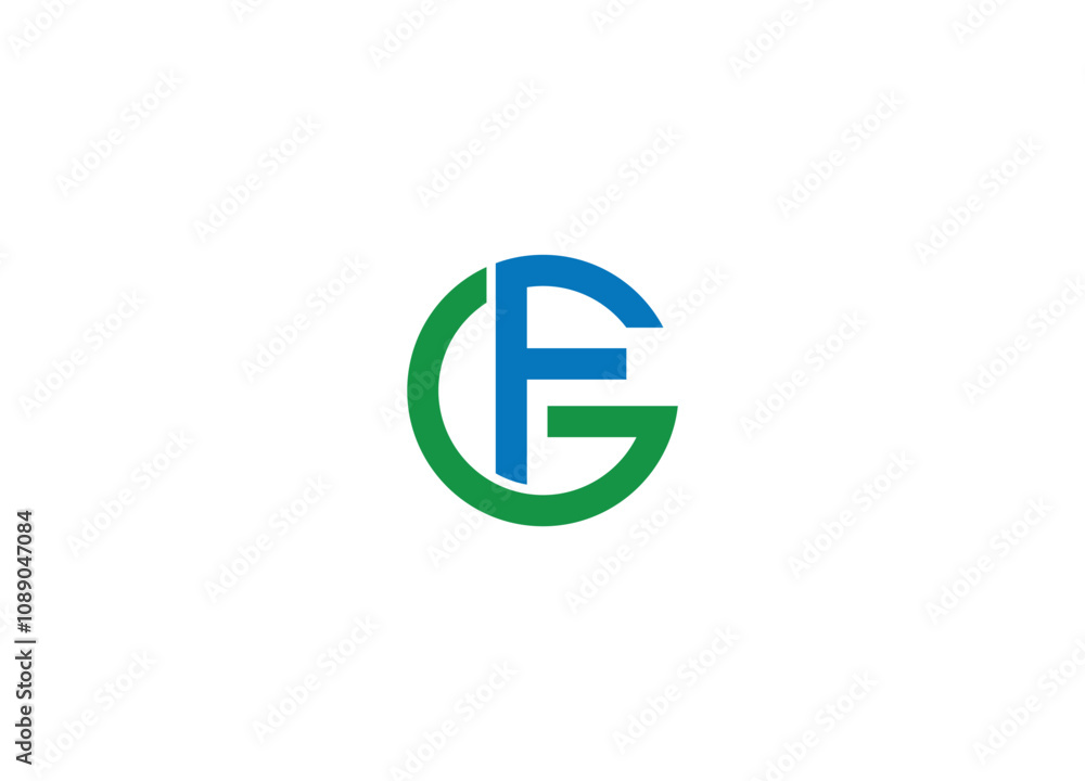Letter GF logo design with vector icon template Letter GF logo design with vector icon template