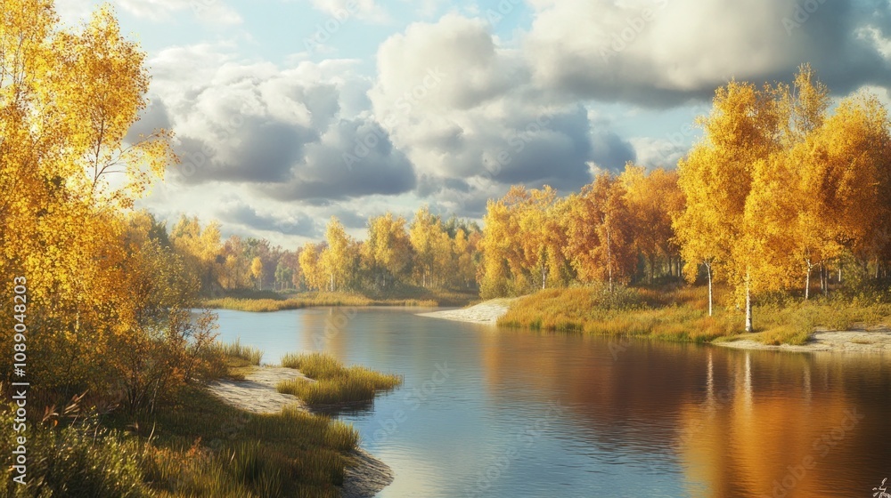 Autumn River Landscape Autumn River Landscape