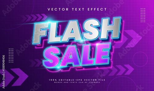 Flash sale editable vector text effect, suitable for promotion and marketing product