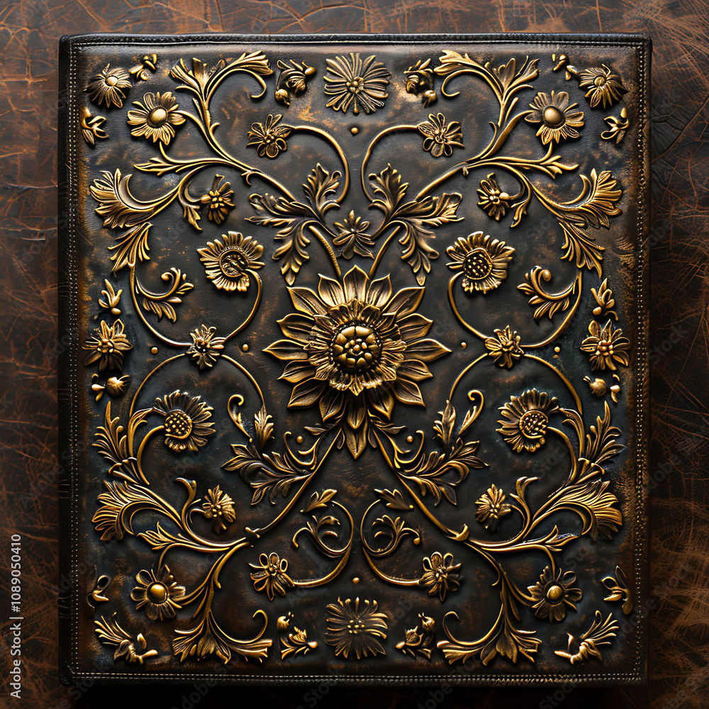 Ornate Floral Design with Golden Details Ornate Floral Design with Golden Details