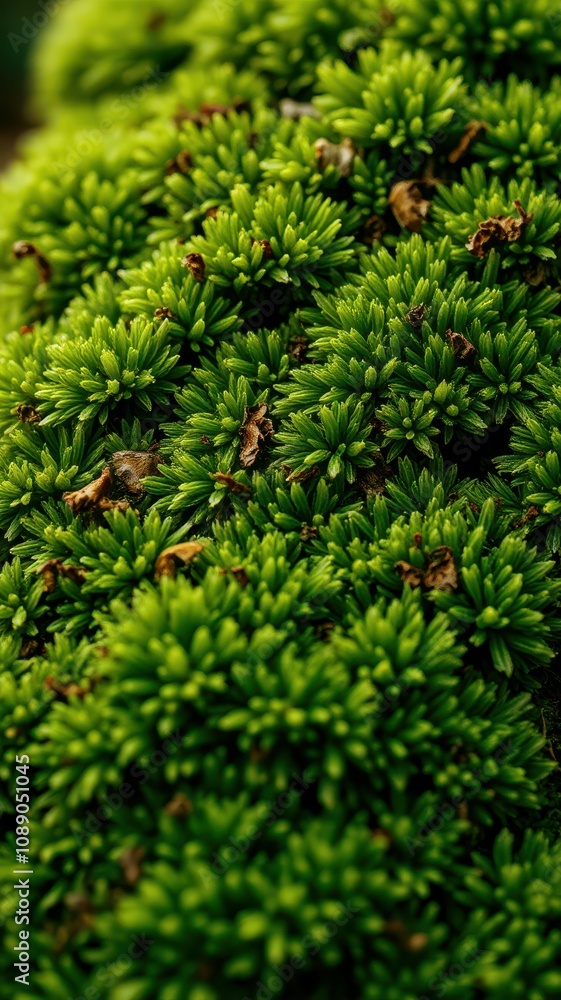 Lush green moss thrives outdoors during the afternoon Lush green moss thrives outdoors during the afternoon