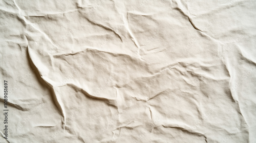 Crumpled textured paper with light brown color, showing wrinkles and creases creating an abstract and natural background design. Crumpled textured paper with light brown color, showing wrinkles and creases creating an abstract and natural background design.