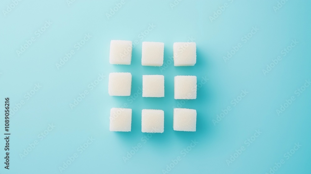 Close-Up of Sugar Cubes with Blurred Background, Highlighting Dietary Awareness and the potential dangers of overconsumption. Close-Up of Sugar Cubes with Blurred Background, Highlighting Dietary Awareness and the potential dangers of overconsumption.