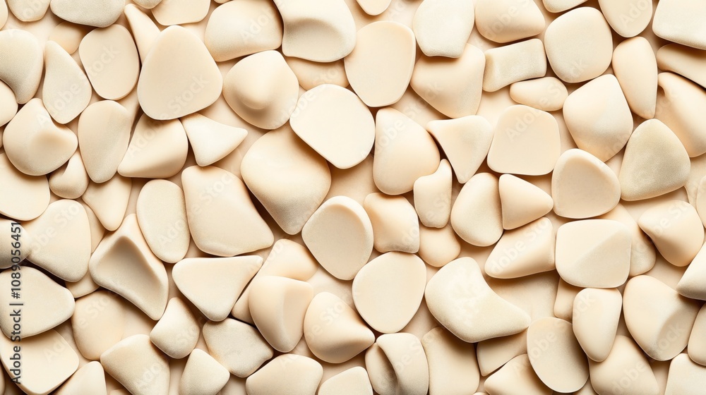 A collection of smooth, rounded beige stones arranged in a random pattern, creating an abstract and textured background. A collection of smooth, rounded beige stones arranged in a random pattern, creating an abstract and textured background.