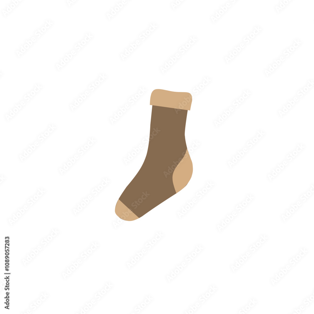 Set of colored socks illustrations with different patterns. Illustration of warm socks to wear in winter. 
