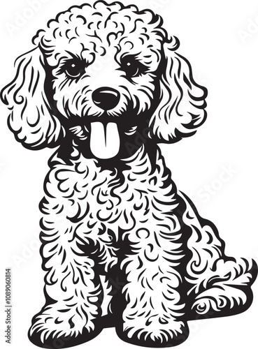 illustration of a toy poodle dog