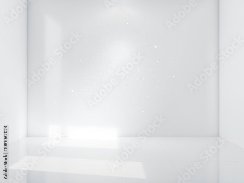 Wallpaper Mural A sprinkling of stardust-like particles dance across the surface of a polished white wall, imbuing the space with an otherworldly essence, celestial, ethereal Torontodigital.ca