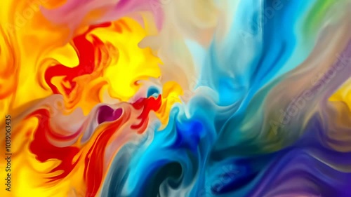 Wallpaper Mural Colorful Smoke Wave with Blue Flame Patterns on Black Background Torontodigital.ca