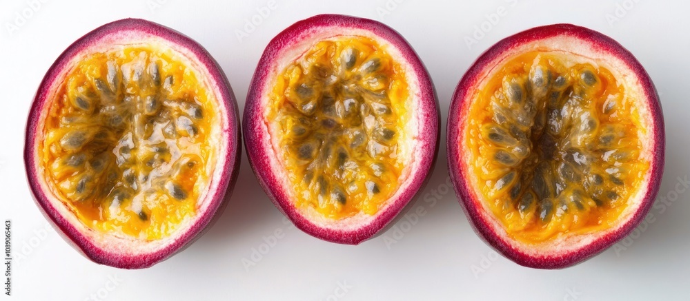 Three Halved Passion Fruits