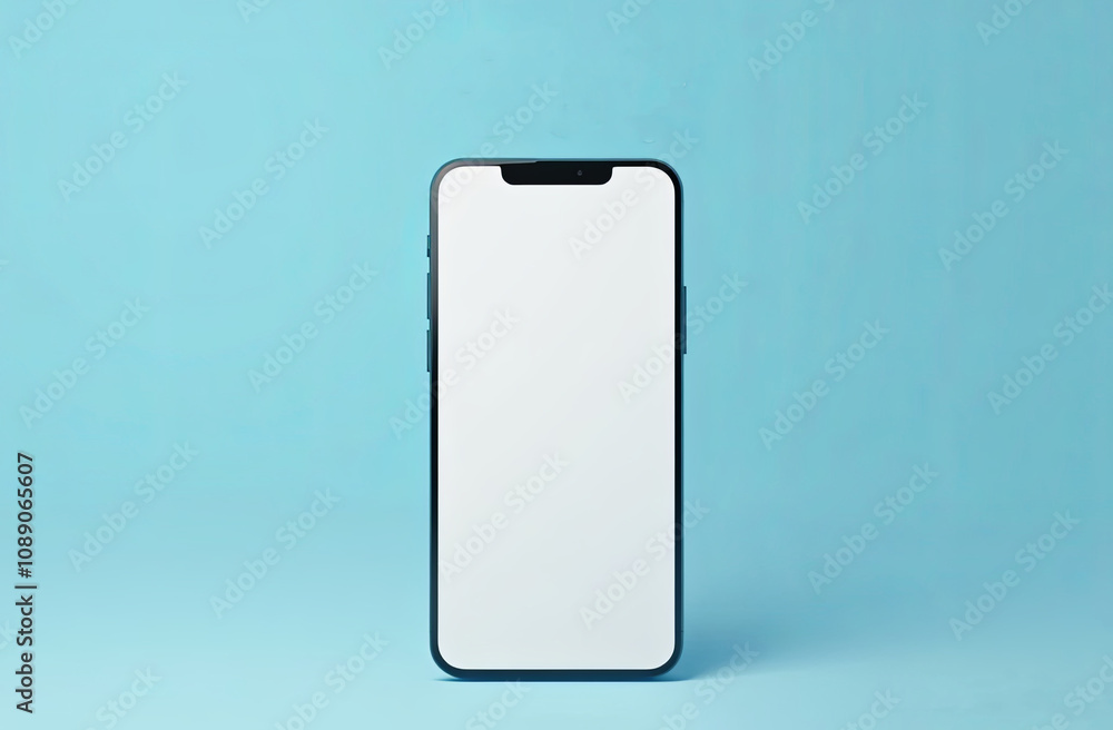 a smartphone with empty blank screen for your text. Mock up for your business. Blue background. Copyspace a smartphone with empty blank screen for your text. Mock up for your business. Blue background. Copyspace