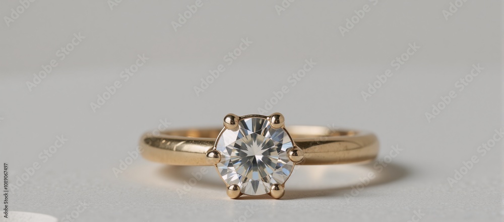 Diamond engagement ring rendered as an iconic high-resolution image with transparent cutout on white background Diamond engagement ring rendered as an iconic high-resolution image with transparent cutout on white background