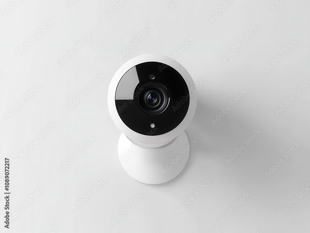 security camera mounted on a clean white background, emphasizing technology and surveillance in a minimalist style, creating a stark and modern aesthetic security camera mounted on a clean white background, emphasizing technology and surveillance in a minimalist style, creating a stark and modern aesthetic