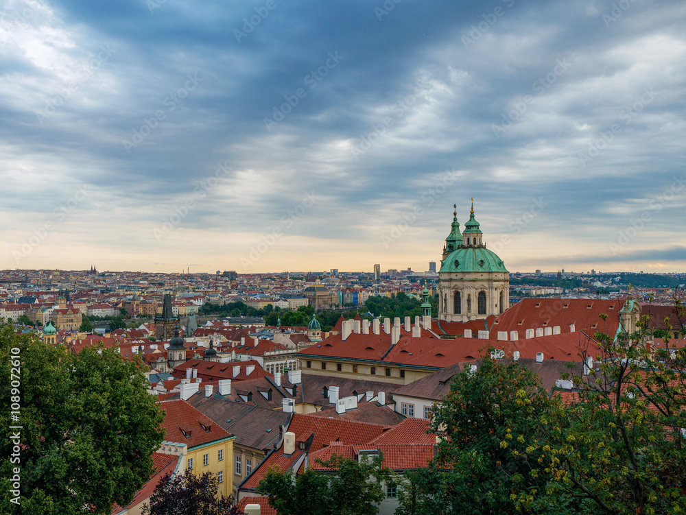 panoramic view of a church in Prague panoramic view of a church in Prague