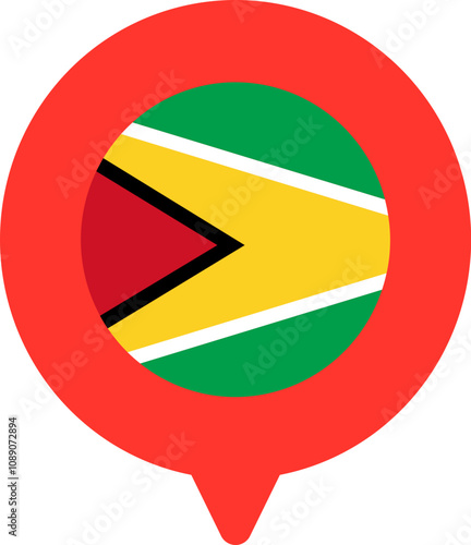 Free Download Guyana Flag On Pin Icon - GFXLoad