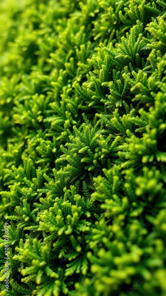 Lush green moss thrives in a vibrant display of nature's artistry Lush green moss thrives in a vibrant display of nature's artistry
