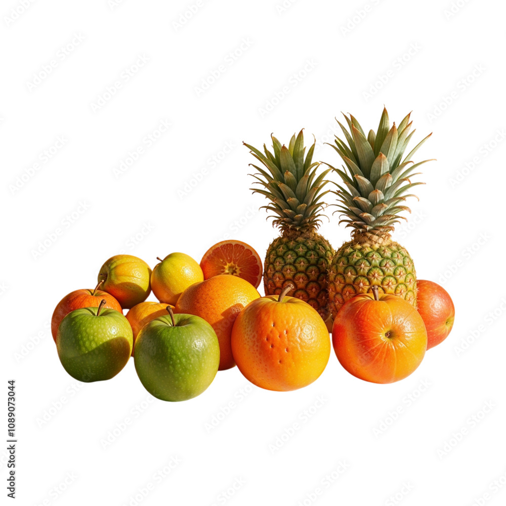 Mix Fruit Image Isolated With Transparent Background Mix Fruit Image Isolated With Transparent Background