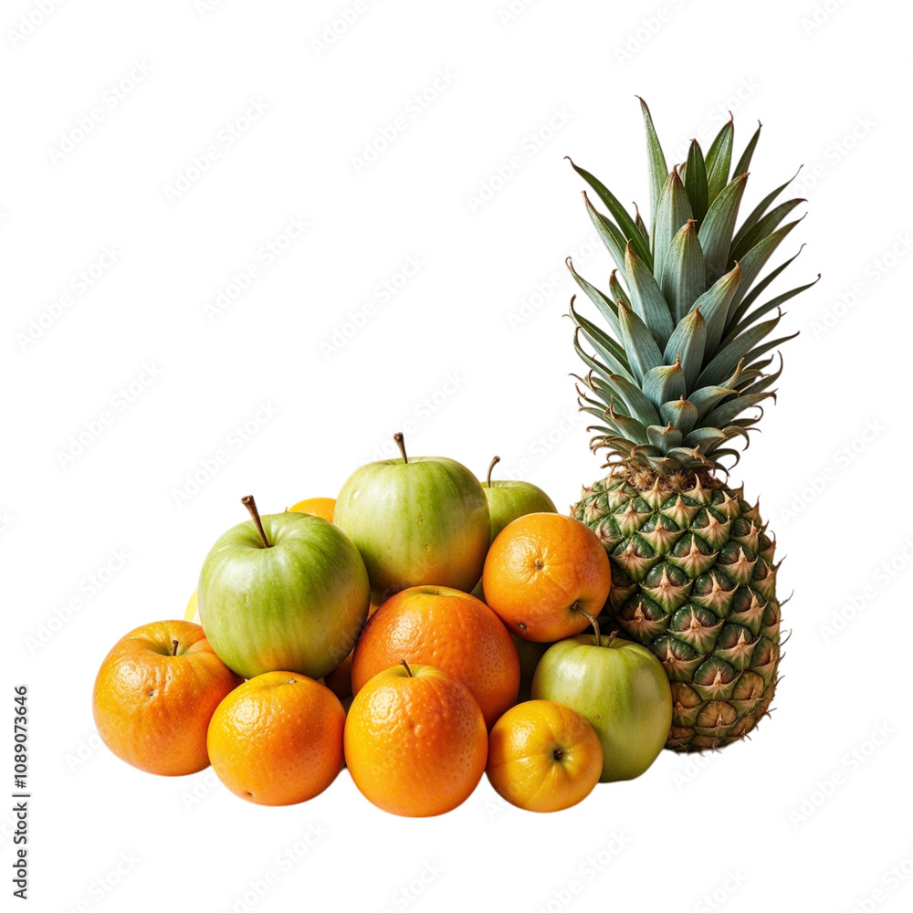 Mix Fruit Image Isolated With Transparent Background Mix Fruit Image Isolated With Transparent Background