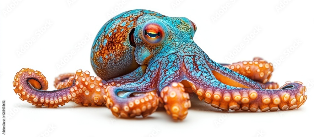 Obraz premium Colorful Octopus Isolated on White Background