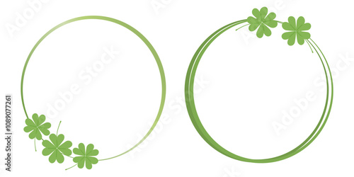 Clover leaf circle signs isolated on white background vector.