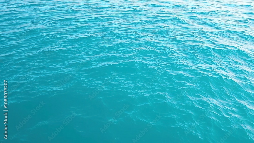 Obraz premium Calm background of turquoise ocean with gentle undulating waves, ocean waves, turquoise ocean
