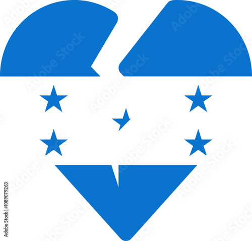 Honduras Flag On Broken Heart Icon