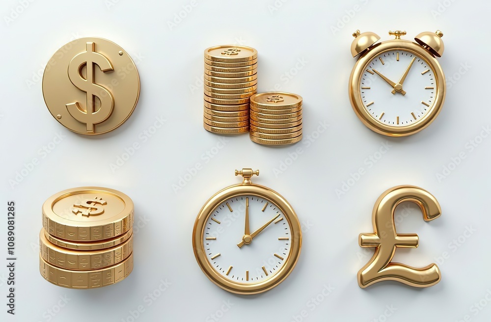 Set of 3d finance icon, Business and financial concept. Set of 3d finance icon, Business and financial concept.