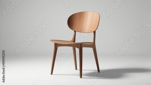 Wallpaper Mural Wooden chair on white background Torontodigital.ca