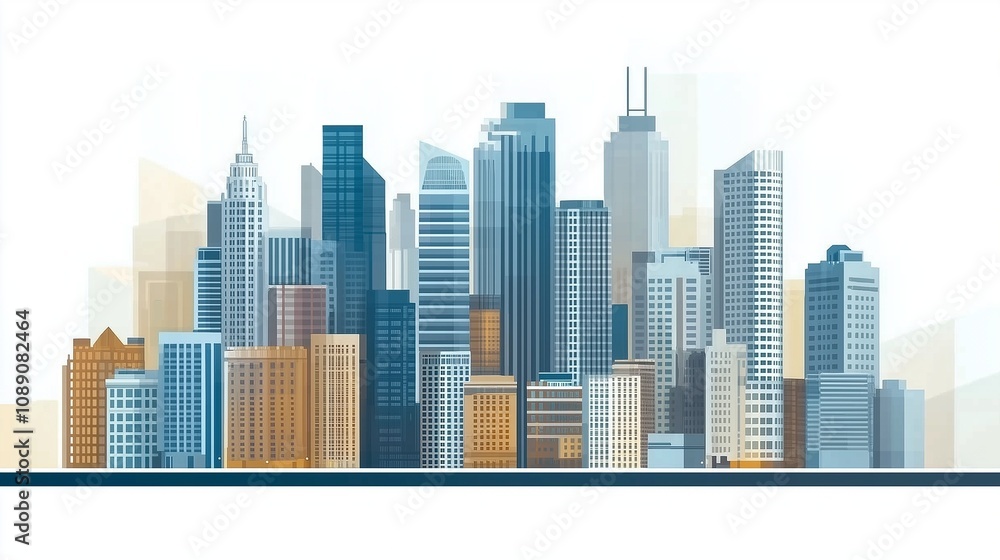 city skyline illustration with space for text city skyline illustration with space for text