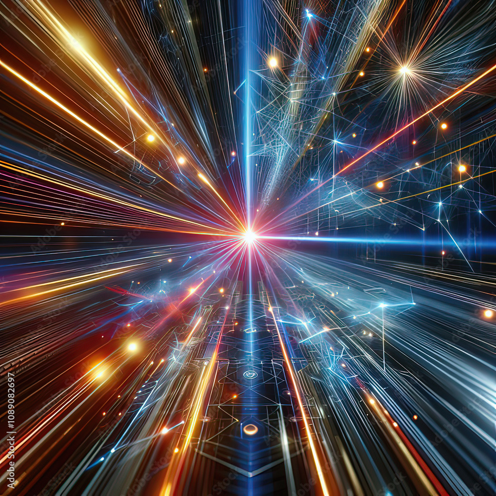 Fototapeta premium Laser Symphony: A Dazzling Display of Light