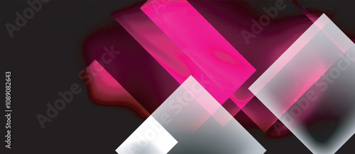 Dark neon colors with glass square shapes