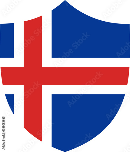 Shield Icon of Iceland Flag